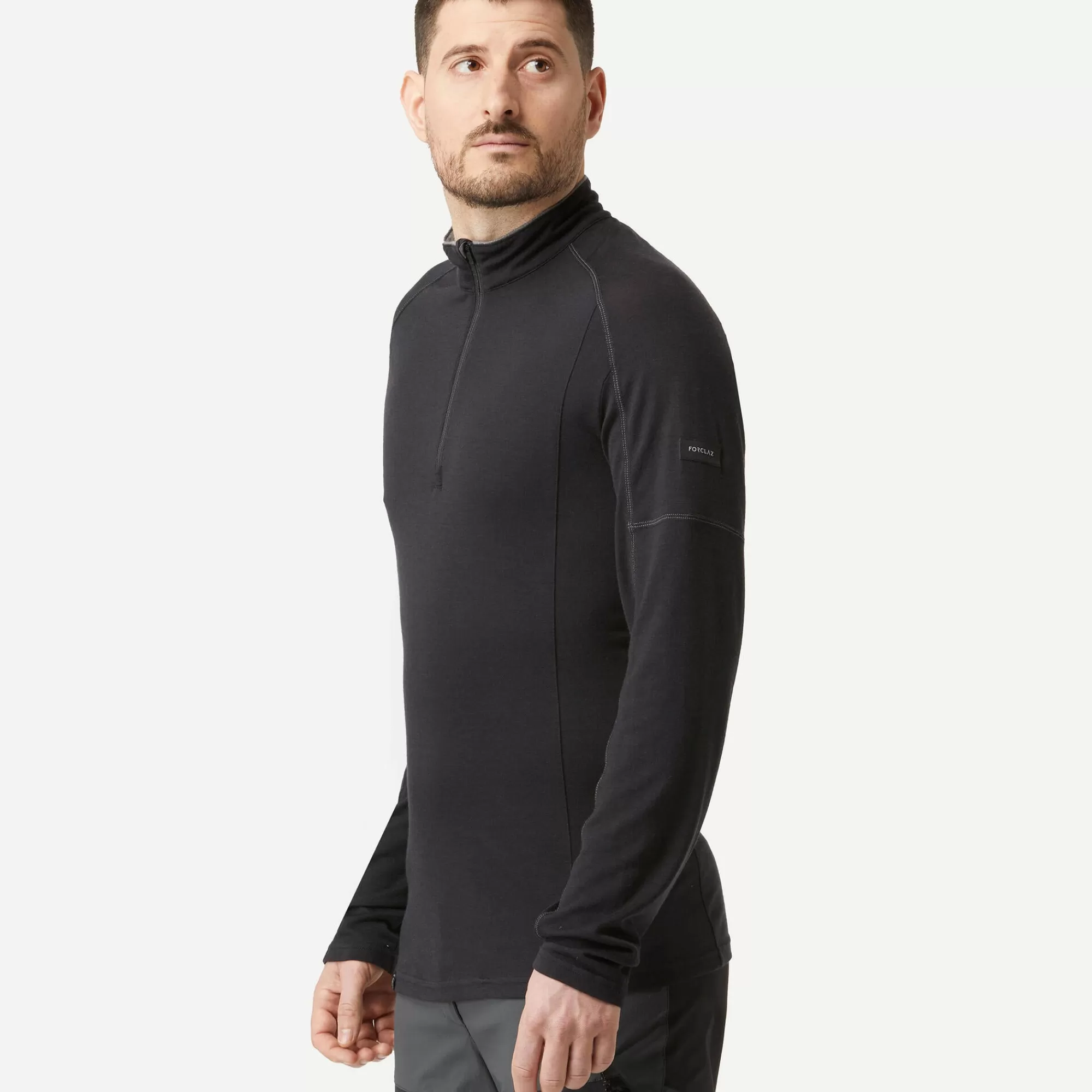 Decathlon Shirts^Men'Smountainbackpackingmerinowoollong-Sleevedt-Shirtwithzipcollar-Mt500